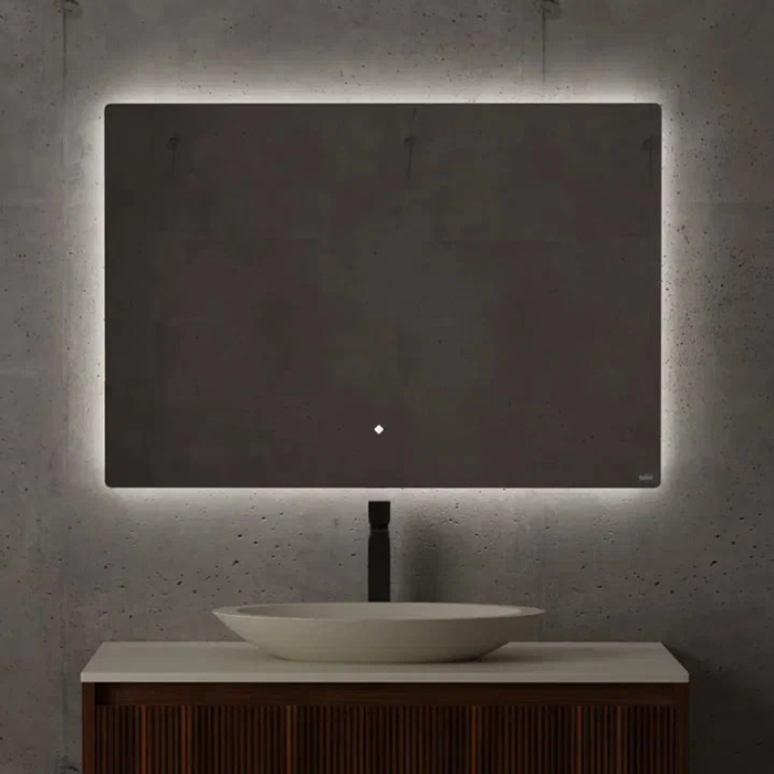 Salini Зеркало для ванны OMBRA 100х70х2.5см., с LED подсветкой, влагостойкое AGC Сrystalvision, сенс. выкл., крепления, обогрев, антизапот.
