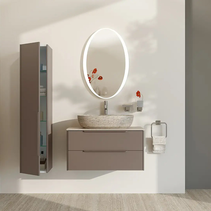 Kerama Marazzi Elegance Зеркало Анри 52см, подвесное, сенсор смена цвета подсветки и диммер, цвет: белый