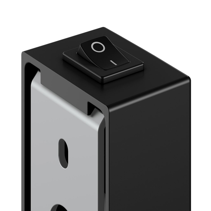 Keuco iLook_move Косметич. зеркало с подсветкой, с рычажным выкл., 200x200мм, IP 24, 3ой рычаг, увеличение x5 цвет: черный матовый