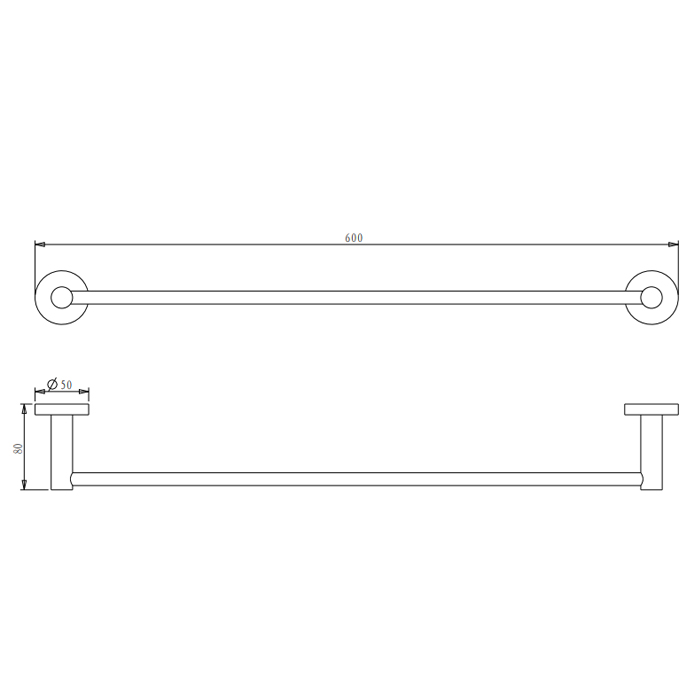 NEMO Полотенцедержатель 60см., цвет: брашированный никель
