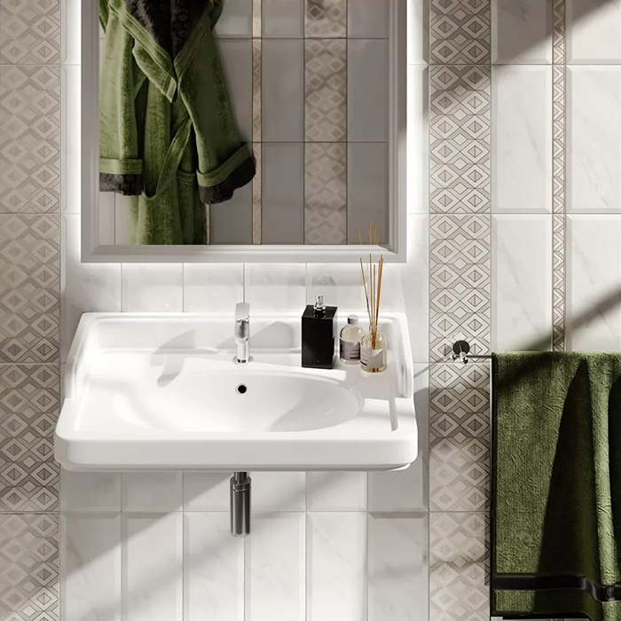 Kerama Marazzi Pompei Раковина 80х50х26.5см., подвесная, мебельная, 1 отв., с переливом, цвет: белый глянцевый
