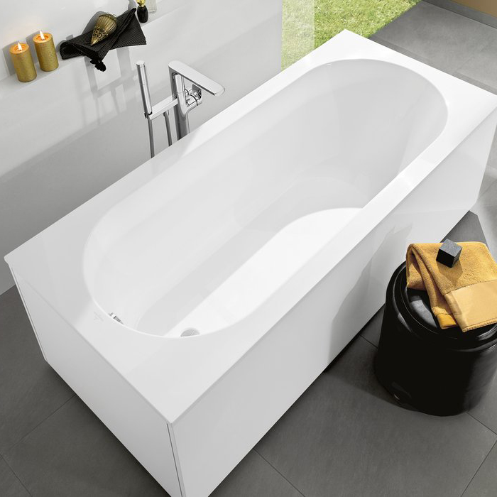 Villeroy&Boch Oberon Ванна 170х75х45см., встраиваемая, слив, ножки, Quaryl, цвет: альпийский белый