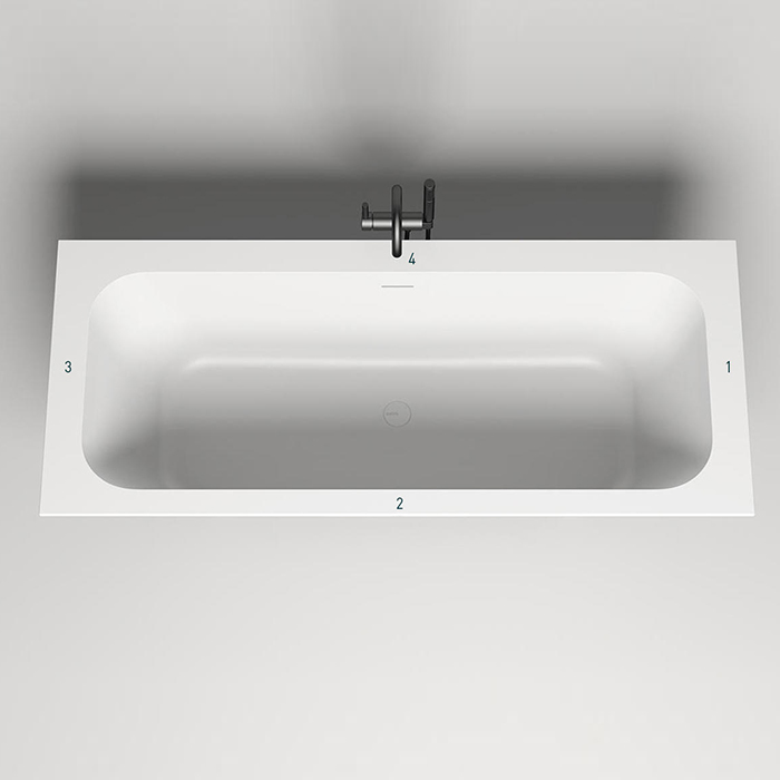 Salini Orlanda Axis Встраиваемая ванна на ножках 180х80х60cм., материал: S-Stone, цвет: белый матовый