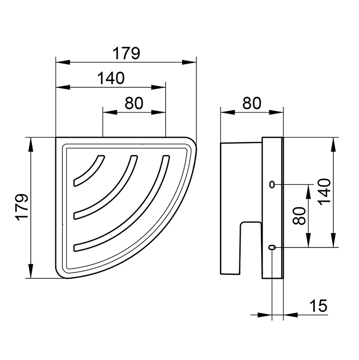 Keuco Collection Moll Полочка для душа, угловая, подвесная, цвет: хром