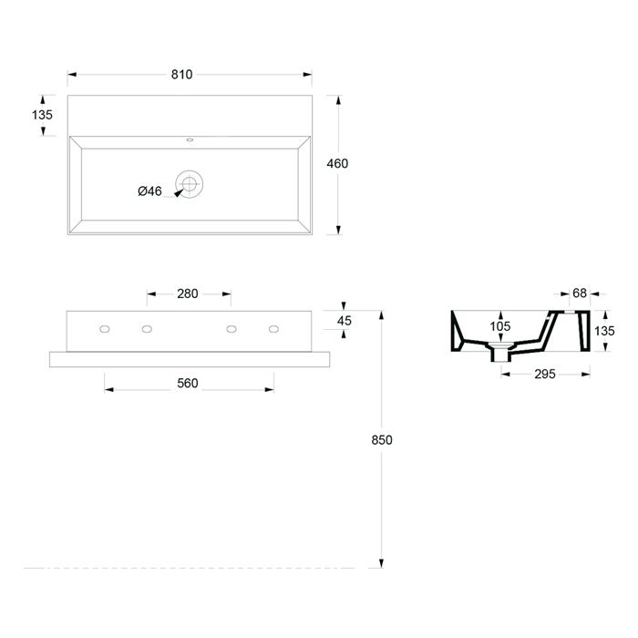 Alice Spy Раковина 81x46см., накладная, без отв., цвет: белый глянцевый