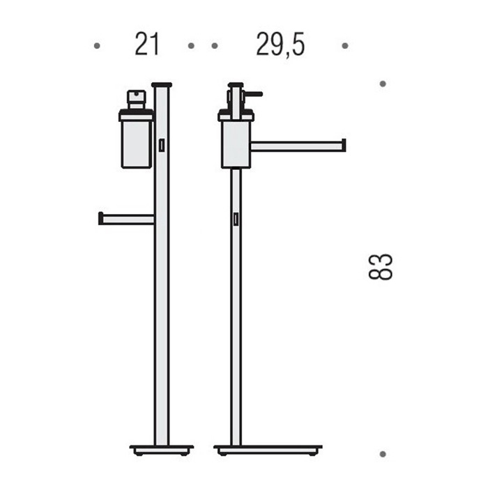 Colombo Units Стойка с аксессуарами, SX, держатель для т/б, дозатор для мыла, цвет: хром
