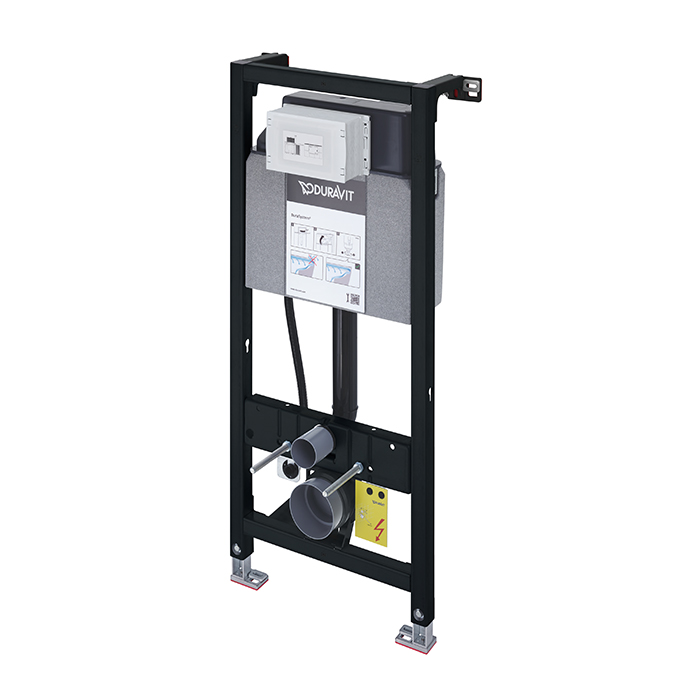 Duravit Starck F Plus Унитаз подвесной, безободковый, с сиденьем Sensowash, инсталляцией и клавишей, покрытие Hygieneglaze, цвет: белый