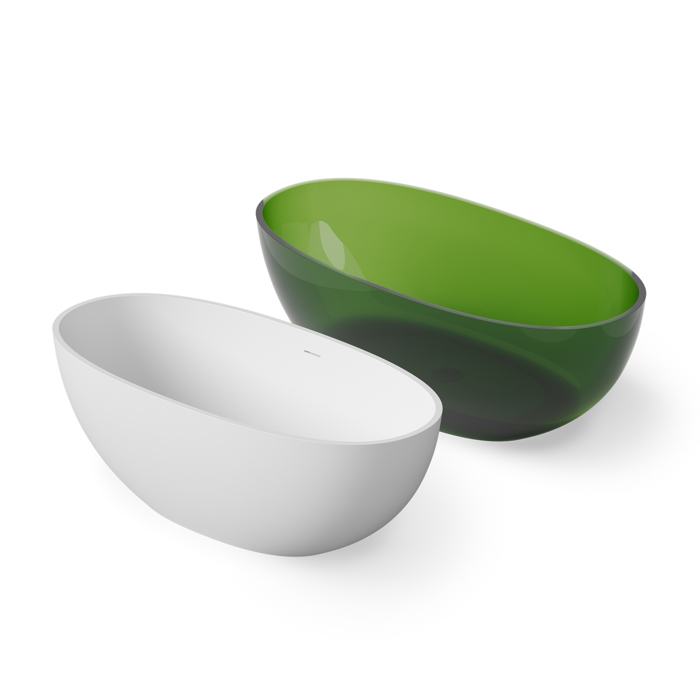 Dea Design Nature Ванна 155х75х55см., отдельностоящая, Solid Surface, цвет: White №18