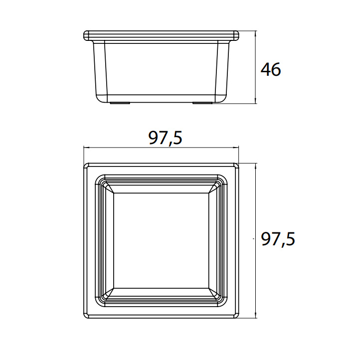 EMCO Liaison Органайзер для рейлинга, квадрат плоский, настольный, цвет: прозрачное стекло
