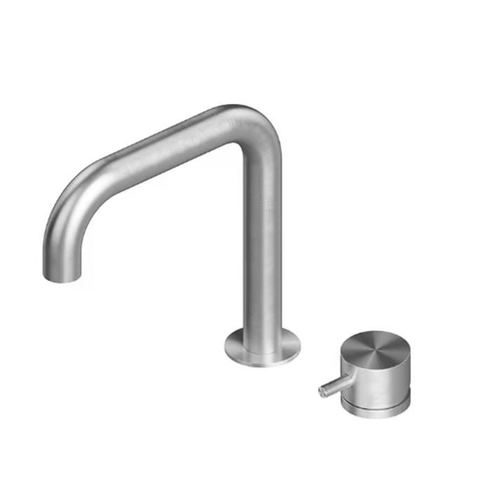 QuadroDesign Source Смеситель для раковины, 2 отв., цвет: Brushed Stainless Steel