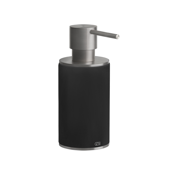 Gessi 316 Дозатор для жидкого мыла настольный, цвет: шлифованная сталь/черный