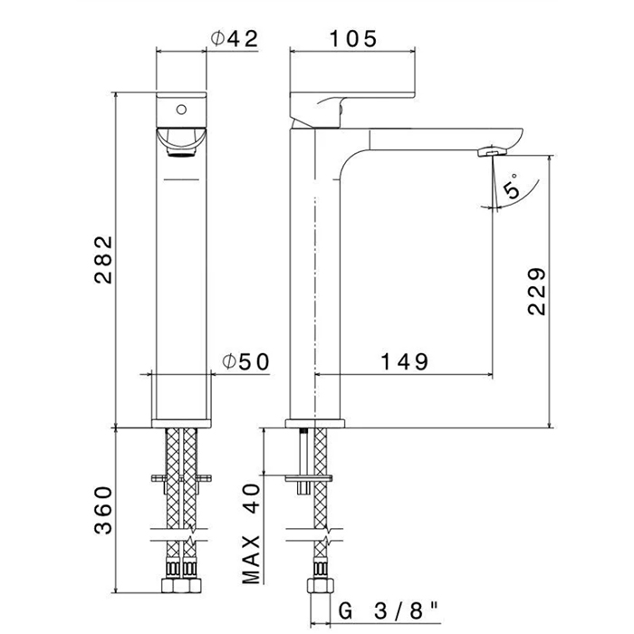 Kerama Marazzi Piano Смеситель для раковины, на 1отв., цвет хром