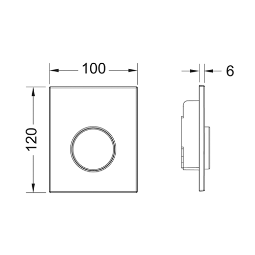 TECEloop Urinal Панель смыва, клавиша хром глянцевый