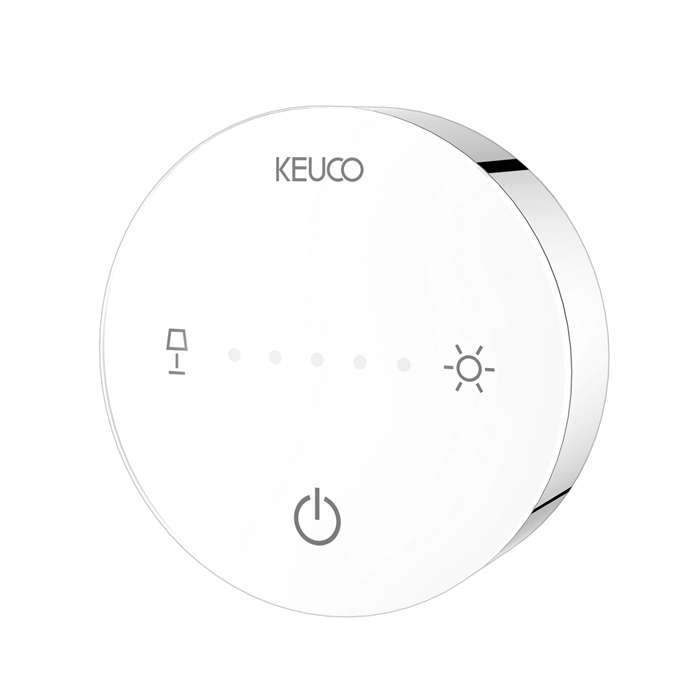 Keuco iLook_move Косметическое зеркало, подвесное, с подсветкой, круглое скрытое подкл. , D=21.2см, IP 24, 3ой рычаг, увеличение x5 цвет: хром