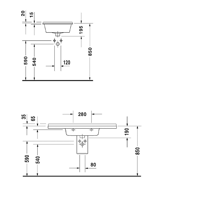 Duravit  Starck 3 Раковина 105x48 см, 1 отв., цвет: белый