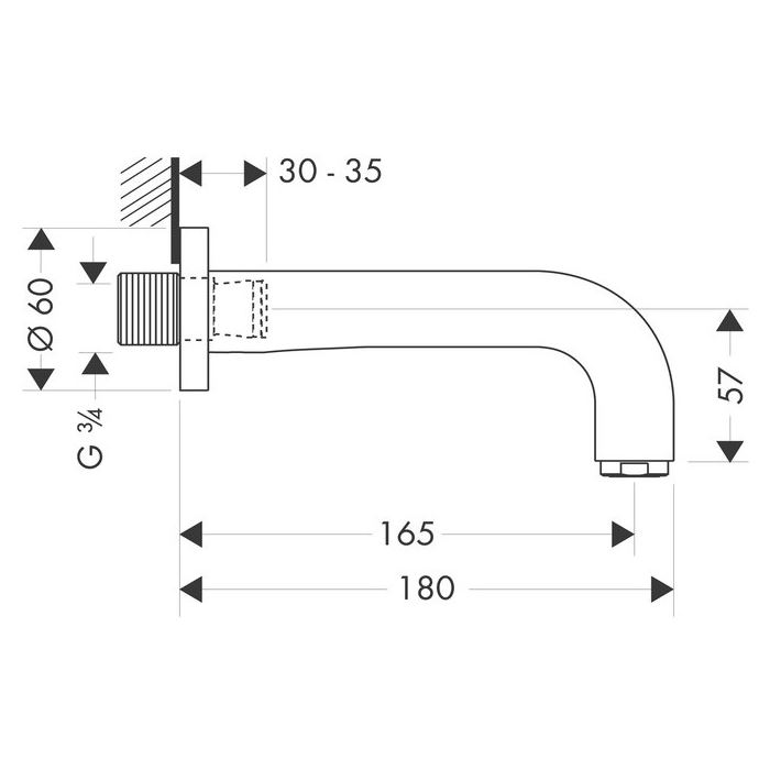 Axor Citterio Излив на ванну, настенный монтаж, цвет: хром