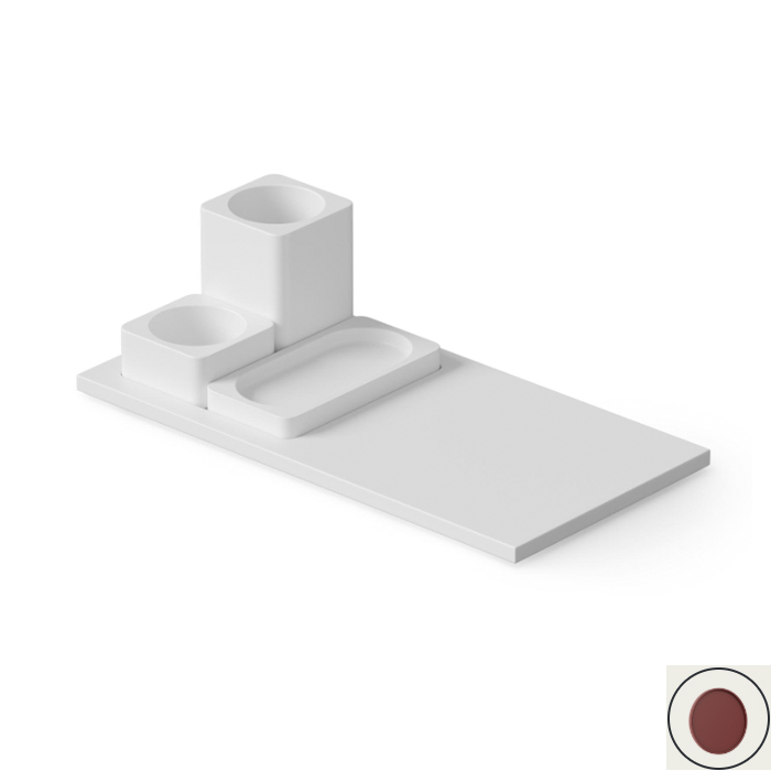 Dea Design Набор настольный: мыльница, стакан, контейнер, настольный, цвет: red wine