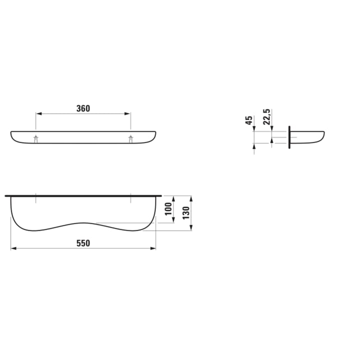Laufen Florakids Полка «облако» подвесная керамическая 550x130x55 мм, цвет: белый и зеленый