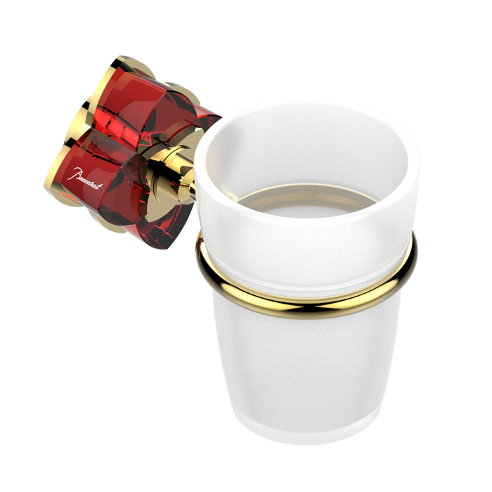 THG Pétale de cristal rouge Стакан, подвесной, цвет: золото/красный хрусталь