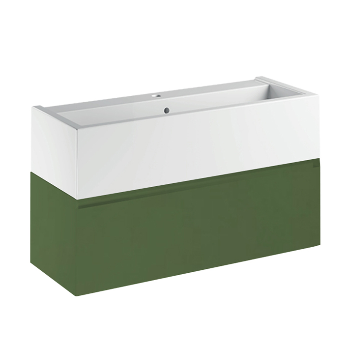 Kerasan Kanaal Тумба подвесная 100х46.5см, с 1 ящиком, цвет: Matt green