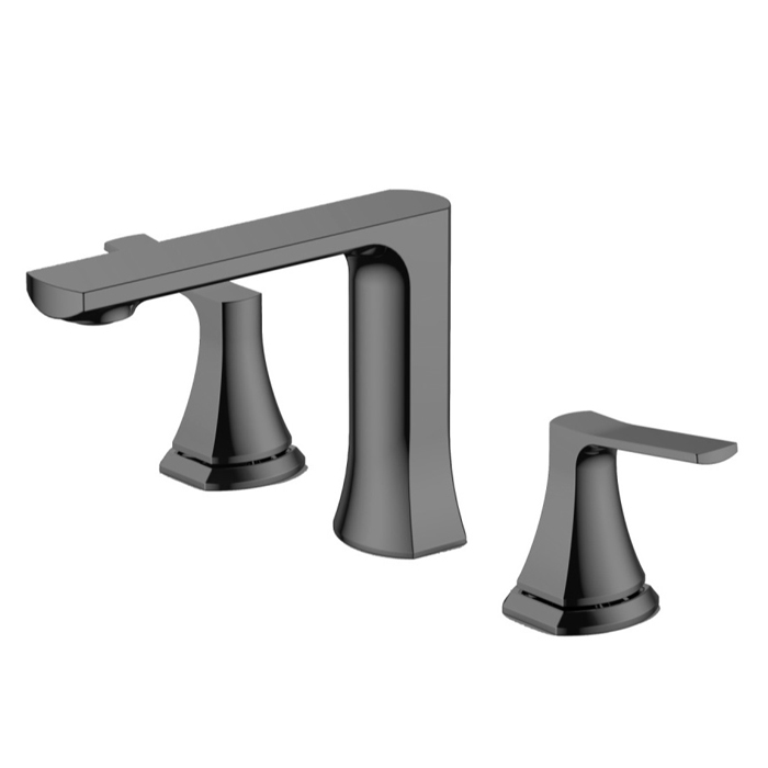 NEMO Prima Смеситель для раковины, 3 отв., с донным клапаном, цвет: gun metal