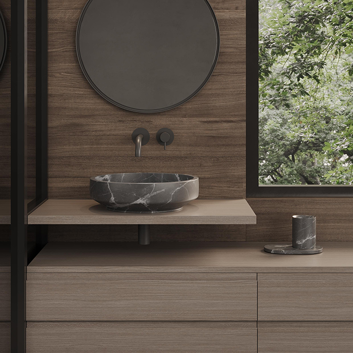 Dea Design Marble Bologna Раковина 45х45х12.4см., накладная, без отв., мрамор, цвет: Grey Carnic