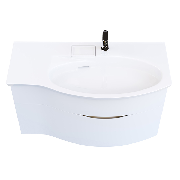 Kerama Marazzi Riva Тумба подвесная 100см, правая, с раковиной, цвет: белый матовый