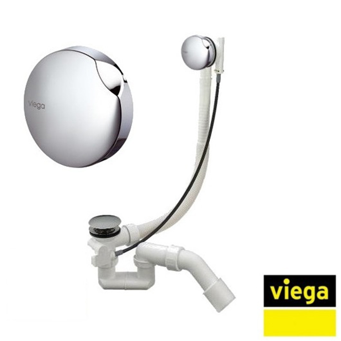 Viega Simplex слив-перелив, с сифоном и отводным коленом 45 градусов, переливная труба L-60см., цвет: хром