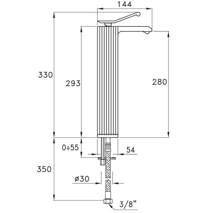 Stella Casanova Смеситель для накладной раковины на 1 отверстие 3222MCHP, цвет: хром
