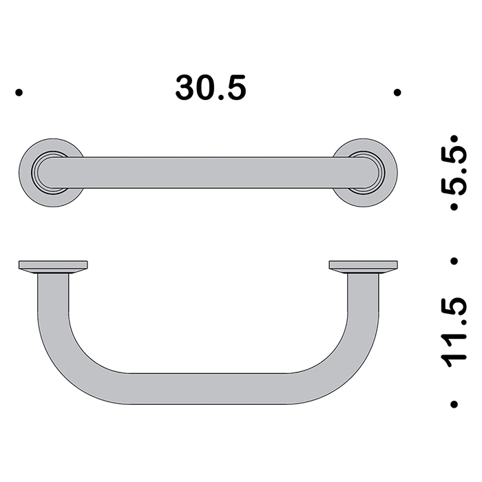 Colombo Units Поручень для ванны 30см, цвет: хром