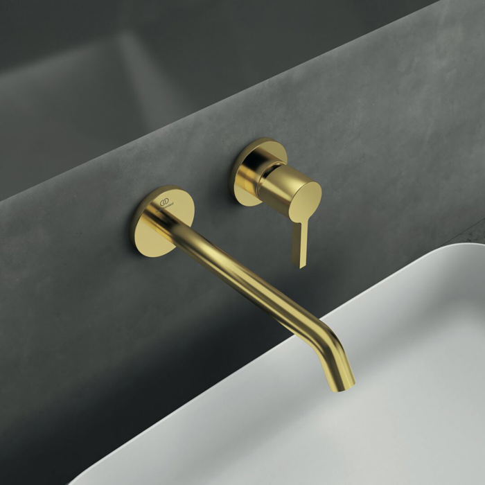 Ideal Standard Joy Смеситель для раковины, встраиваемый, излив: 22.5см., цвет: PVD Brushed Gold (Шлифованное Золото)