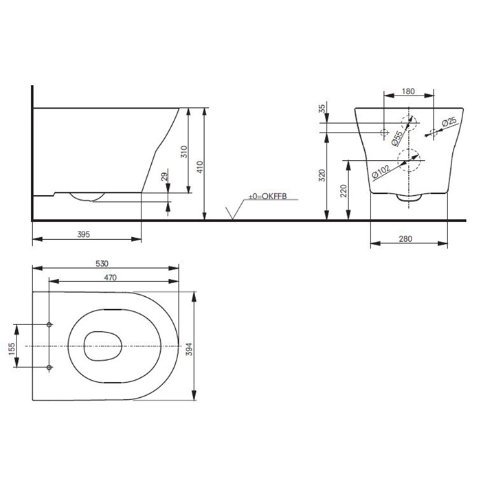 TOTO MH Унитаз подвесной 39.4x53x33.9см, безободковый, Tornado Flush, CeFiONtect, цвет: белый