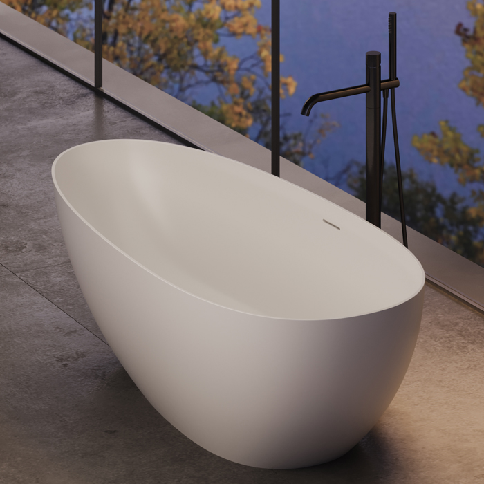 Dea Design Edge Ванна 170x78x56см., отдельностоящая, Solid Surface, цвет: White №18