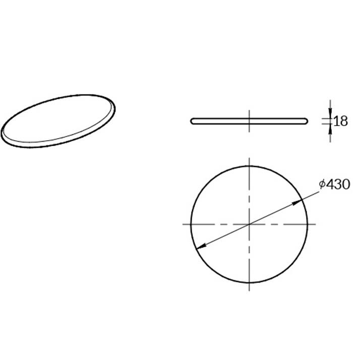 Kerama Marazzi Круглая полка CONO встраиваемая 43.1см, цвет: черный матовый