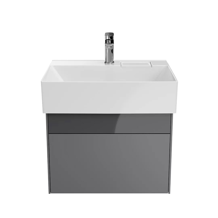 Kerama Marazzi Logica Тумба подвесная 56.4x46x40.3см., 2 ящика, цвет: стальной серый