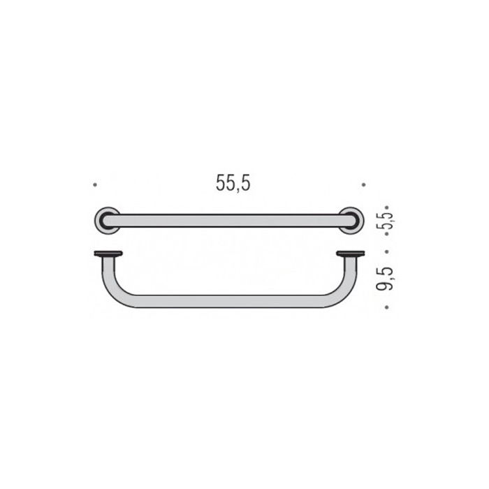 Colombo Units Поручень для ванны 55см, цвет: хром
