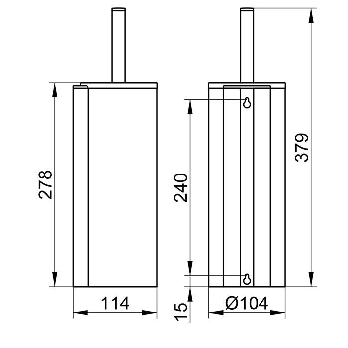 Keuco Plan Туалетный ёршик, подвесной, c крышкой, цвет: хром