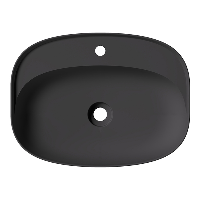 Alice Form Oval Раковина 60x45х12см., накладная, 1 отв., цвет: чёрный матовый