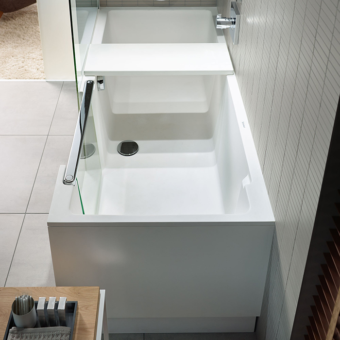 DURAVIT Shower + Bath Bathtub Ванна 170х75хh210.5см, прямоугольная с входной дверью и душевой шторкой, SX - левосторонняя, цвет: белый