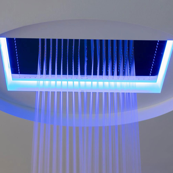 Antonio Lupi Meteo Встраиваемый верхний душ, 52x35x11см, с LED подсветкой, цвет: зеркальная сталь
