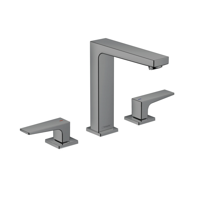 Hansgrohe Metropol Смеситель для раковины 160, на 3 отв, с донным клапаном, излив 152мм, цвет: шлифованный черный хром