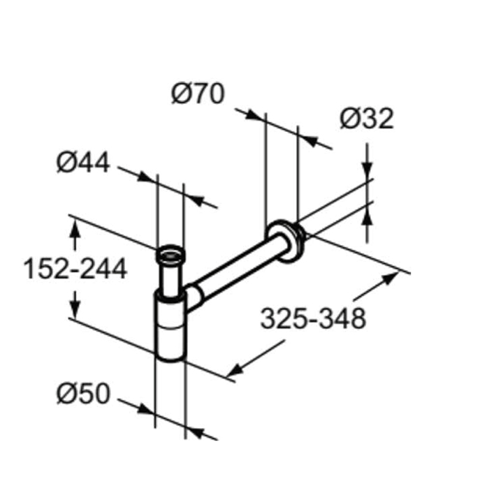 Ideal Standard Сифон G1 1/4" для раковины, цвет: PVD Silver Storm