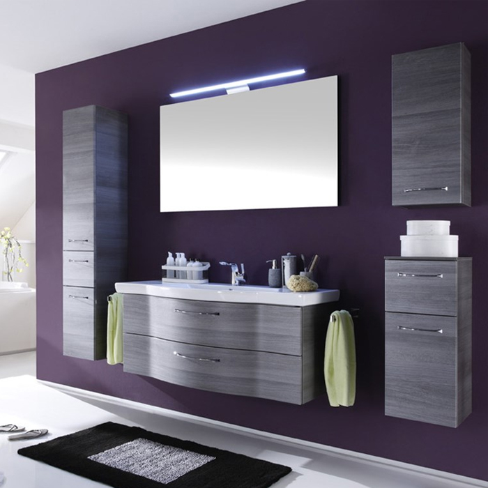 Pelipal Solitaire 6005 Комплект подвесной мебели с зеркалом, 90см, Цвет: графит