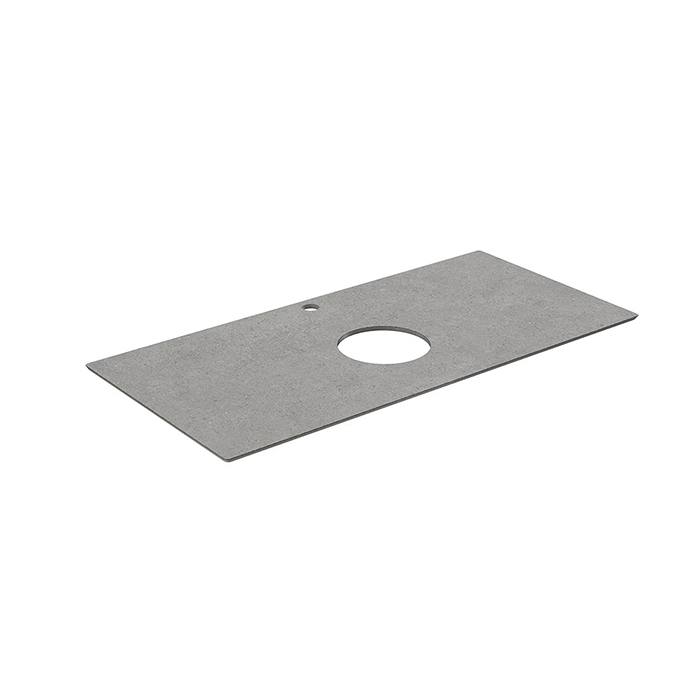 Kerama Marazzi Столешница из керамогранита для накладных раковин Фондамента 100см, с 1 отв., цвет: серый натуральный