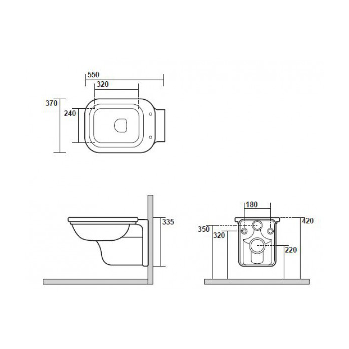 Kerasan Waldorf Унитаз подвесной 55х37см., с сиденьем, микролифт, цвет: черный глянцевый