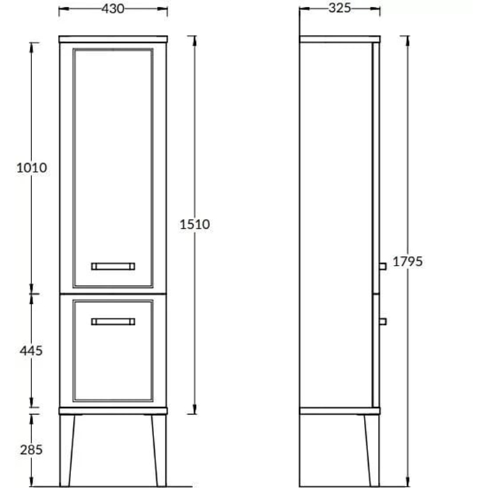Kerama Marazzi Pompei Пенал 150см., напольный\подвесной, цвет: черный глянцевый