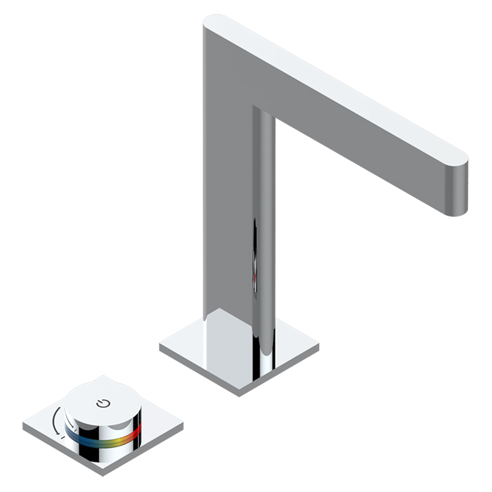 THG ICON-X METAL À MANETTES Смеситель для раковины, 2 отв., электронный, с донным клапаном, цвет: хром