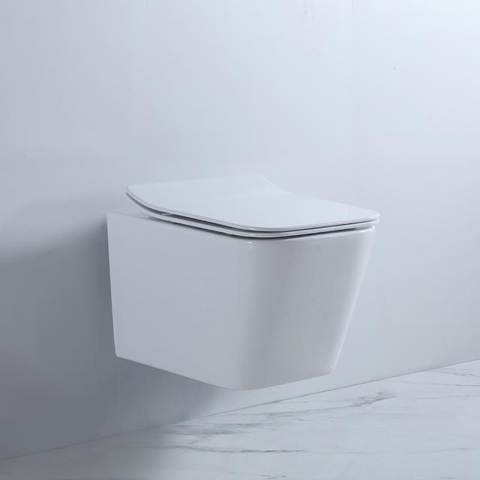 NEMO Унитаз 52x36см., подвесной, безободковый, tornado, сиденье микролифт, цвет: белый глянцевый