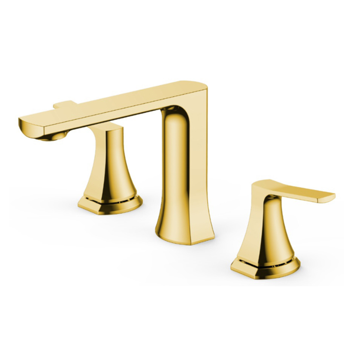 NEMO Prima Смеситель для раковины, 3 отв., с донным клапаном, цвет: брашированное золото