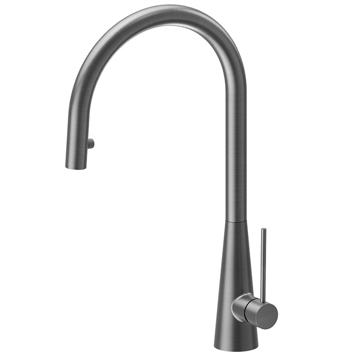 Newform Ycon Смеситель для кухни, 1 отв., с выдвижным изливом, цвет: PVD Brushed gun metal